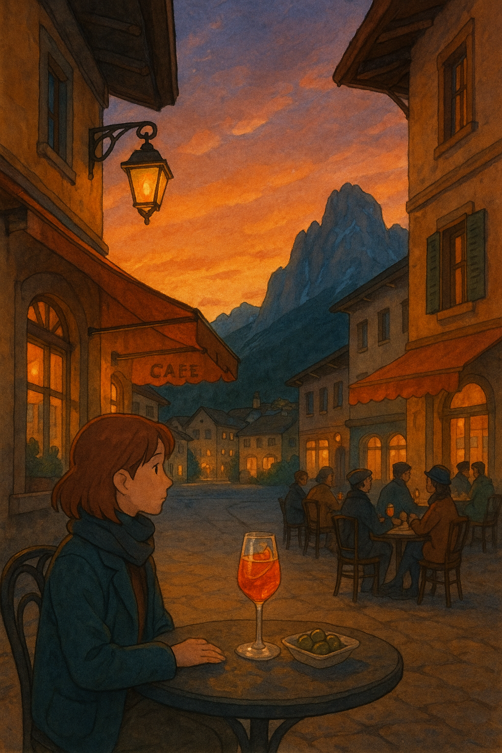 “코르티나 올드타운, 노을빛 카페에서 즐기는 아페리티보”