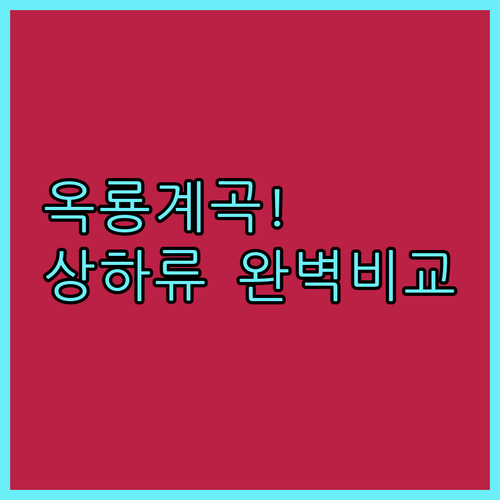 광양 옥룡계곡 물놀이 명당 상류 하류..