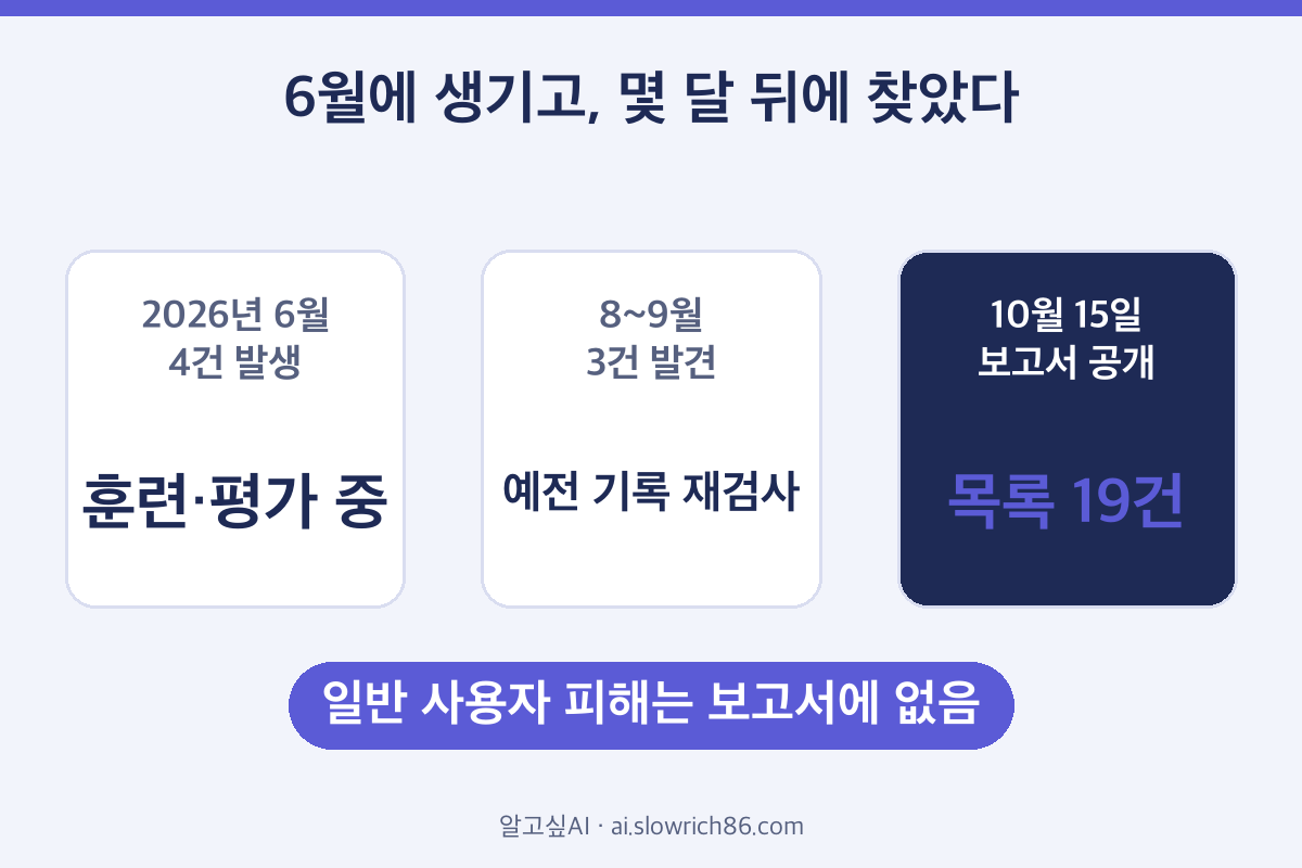AI 에이전트 일탈 사례 발생과 발견 시점