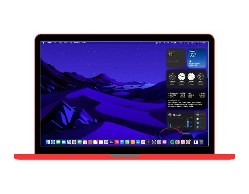 맥 데스크탑 하단 독 메뉴