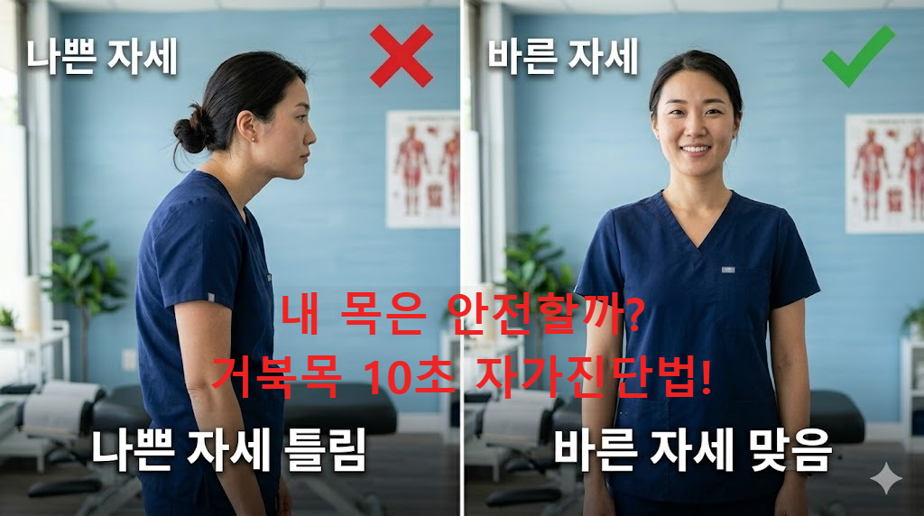 거북목 자가진단 및 교정 전후 자세 비교 썸네일