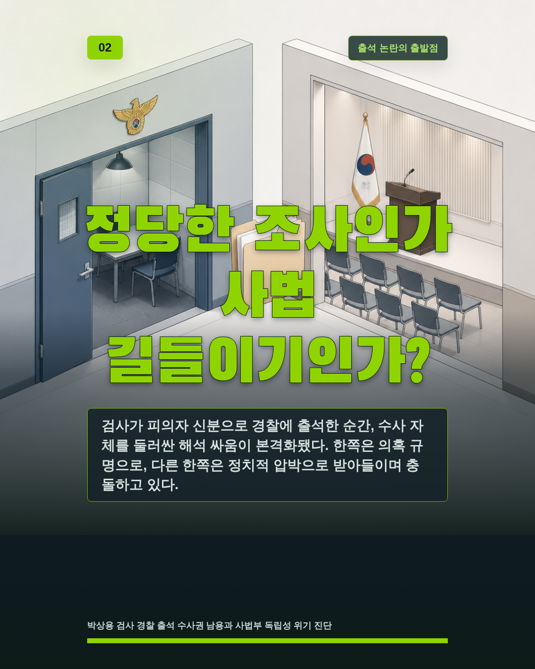 정당한 조사인가 사법 길들이기인가?