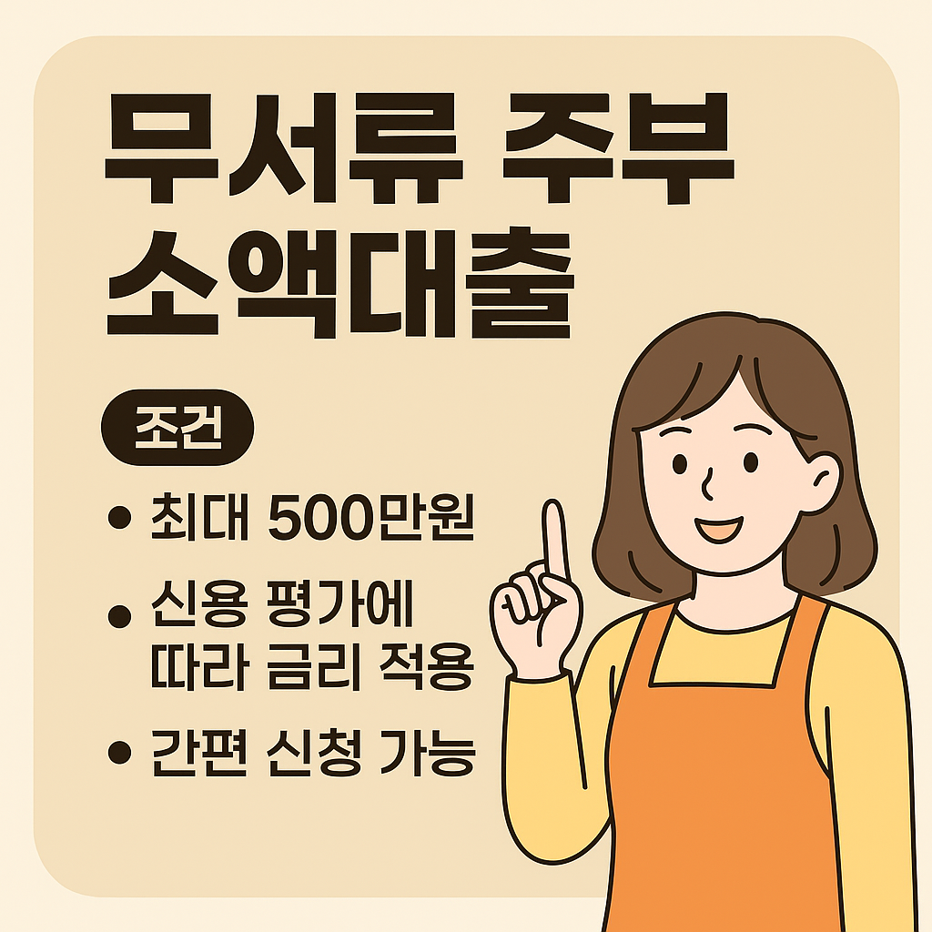 무서류 주부 소액대출