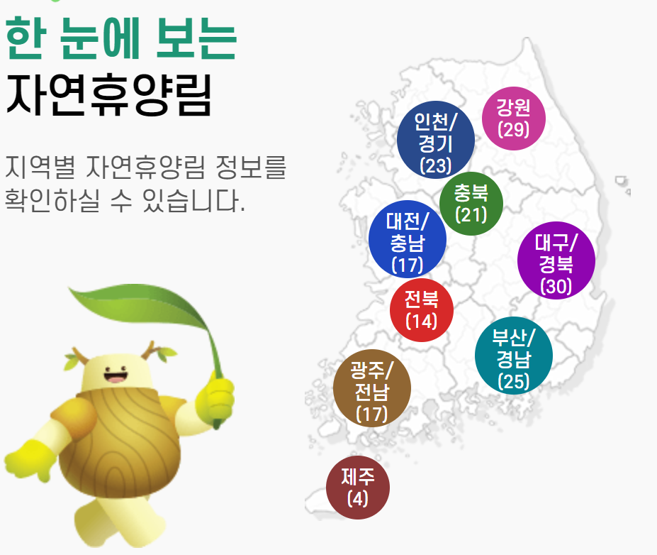 국립자연휴양림 추석 연휴 무료 예약 홈페이지