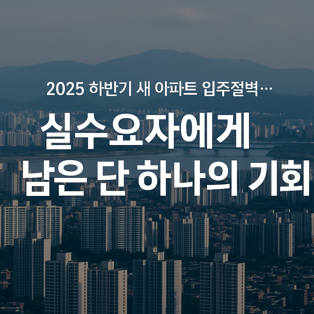2025 하반기 새 아파트 입주절벽.. 실수요자에게 남은 단 하나의 기회