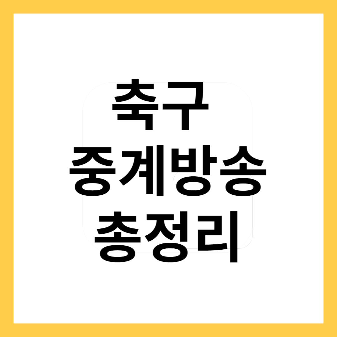 축구중계방송총정리