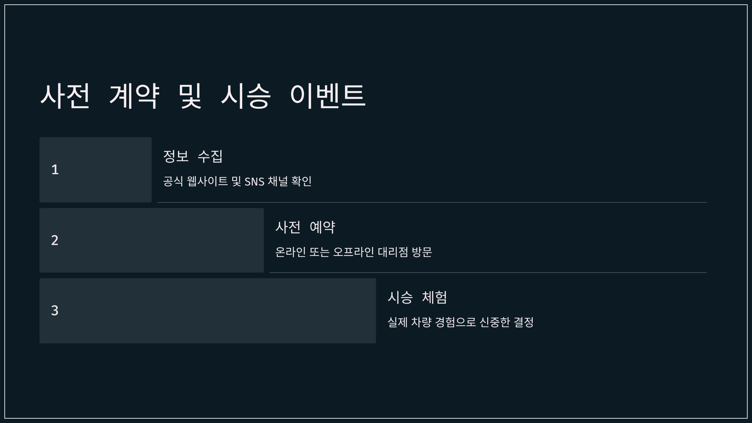 사전 계약 및 시승 이벤트