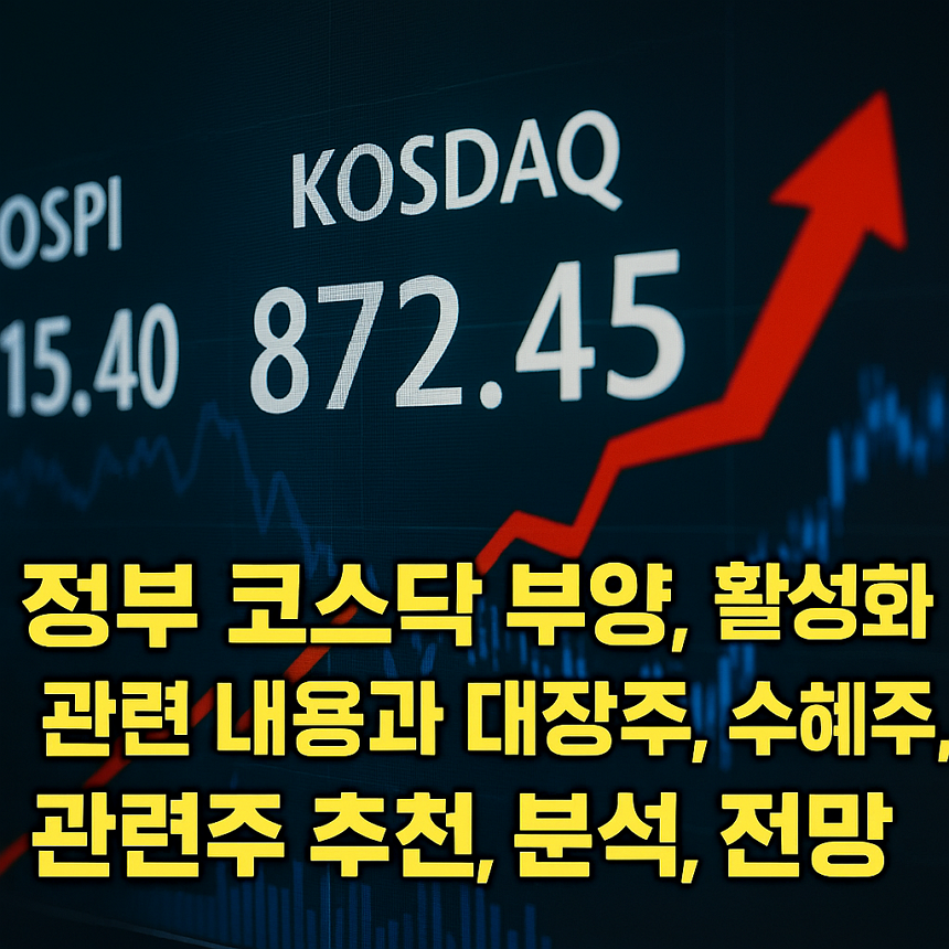 정부 코스닥 부양, 활성화 관련 내용과 대장주, 수혜주, 관련주 분석, 시세 전망, 천스닥 가능성