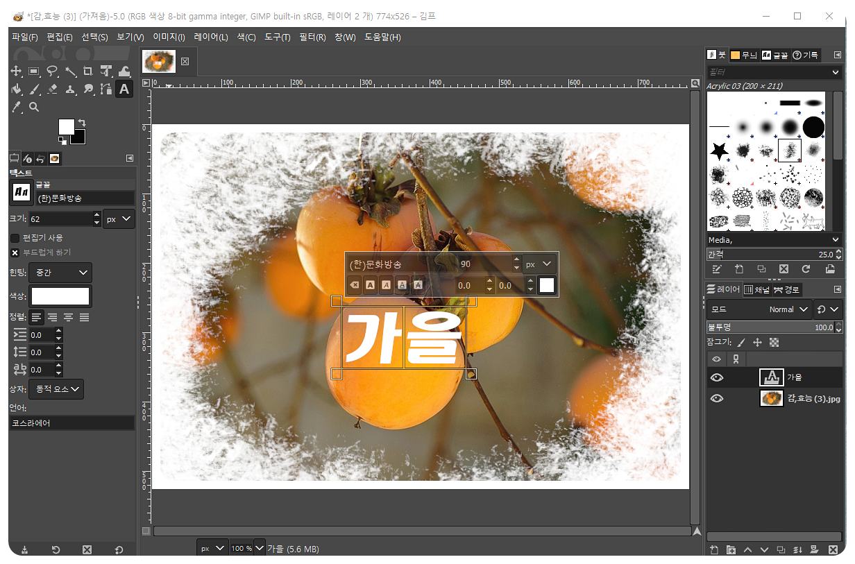 김프 다양한 도구 사용