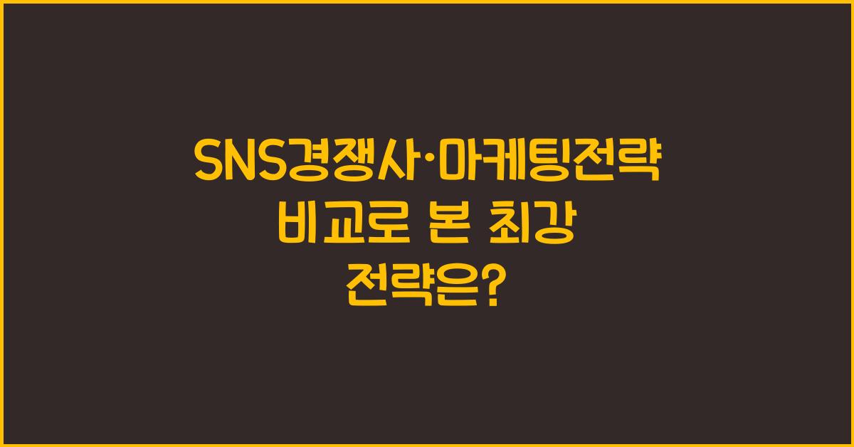 SNS경쟁사·마케팅전략비교
