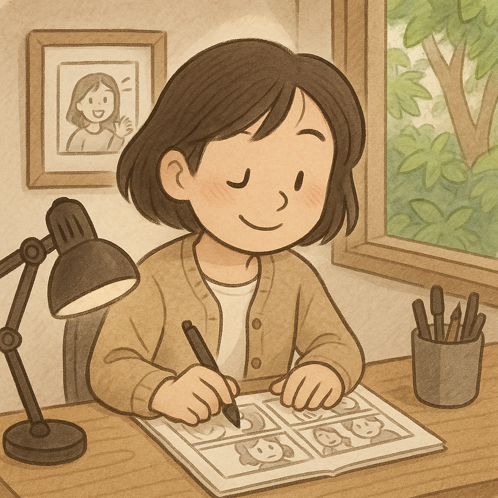 만화의 힐링, 공감, 일상의 일러스트