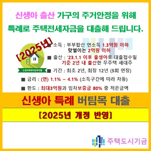 신생아 특례 버팀목 대출, 신생아 특례 대출, 신생아 버팀목대출, 기금대출, 신생아 특례 전세자금 대출, 버팀목전세자금대출, 신생아 전세 대출