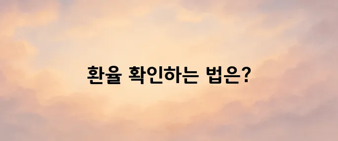 환율조회 사이트 바로가기