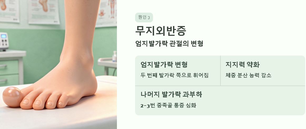 발바닥 앞쪽 통증의 원인 확인