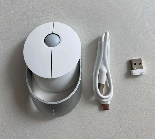 Ralemo-Air-1-마우스는-본체,-USB-충전케이블,-USB수신기,-사용매뉴얼이-포함되어있다.