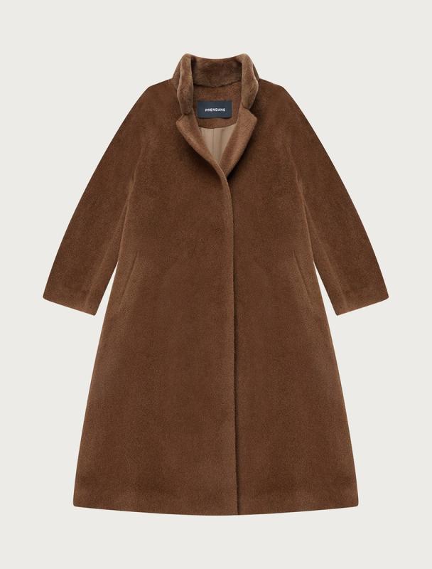 A라인 알파카 롱 코트