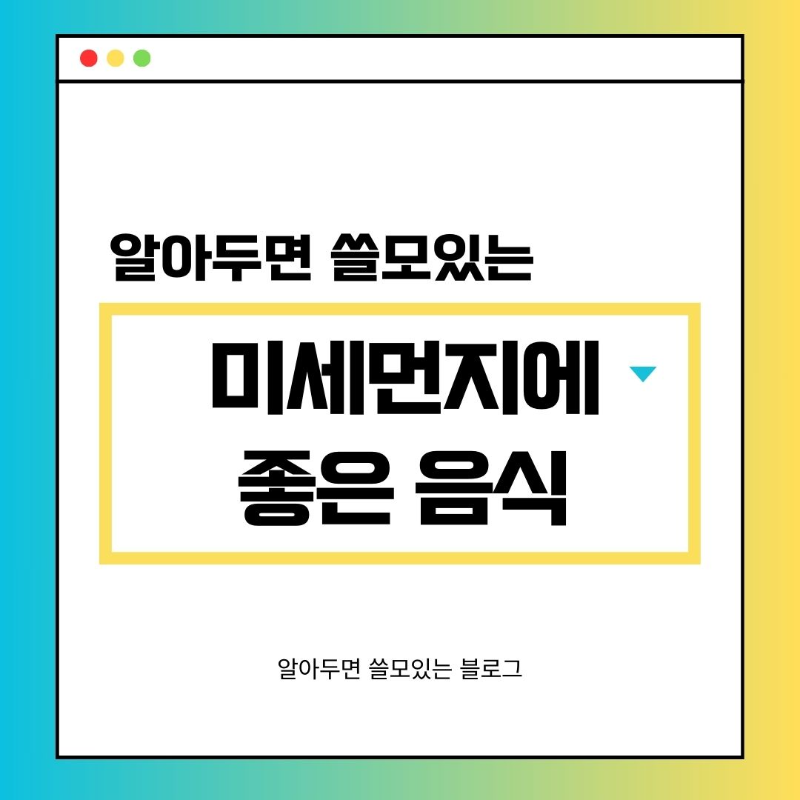 미세먼지에 좋은 음식 10가지
