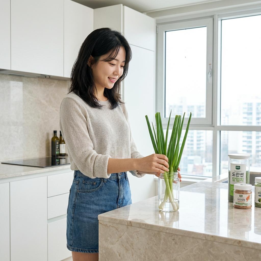 2주 넘게 싱싱한 '세워 보관하기' 쪽파 보관 꿀팁