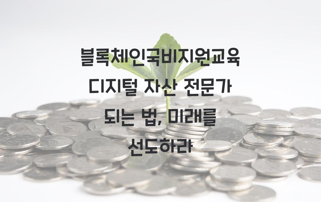 블록체인국비지원교육 디지털 자산 전문가 되는 법