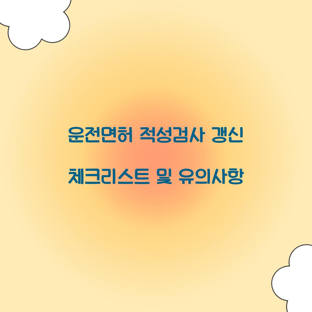 운전면허 적성검사 갱신