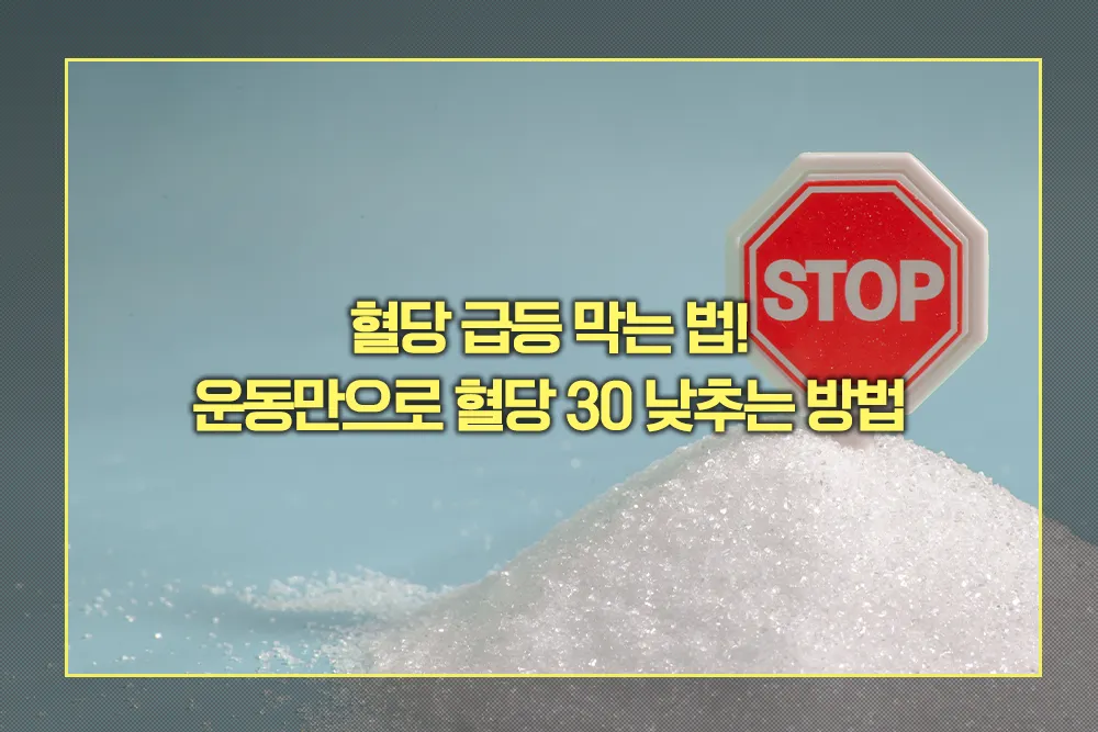 혈당 30 낮추는 운동