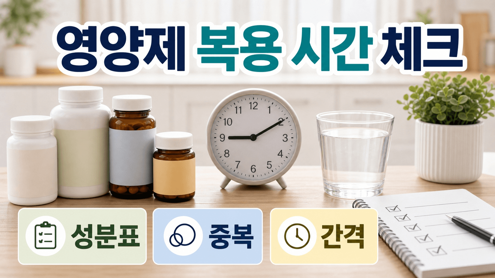 영양제 아침에 한 번에 먹기 전 확인할 성분별 복용 시간 기준
