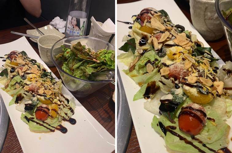 셀러드와 상추 무침