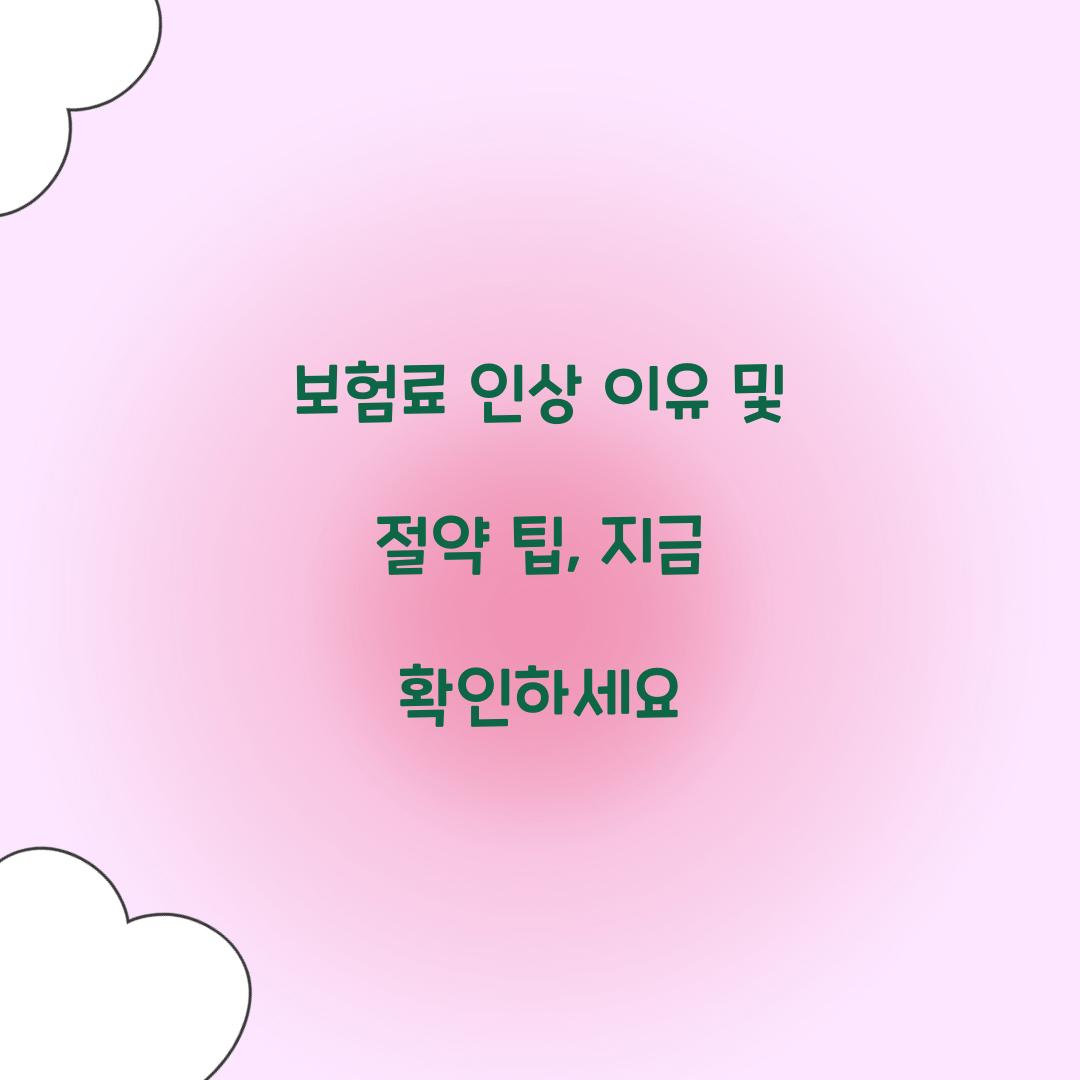 보험료 인상 이유