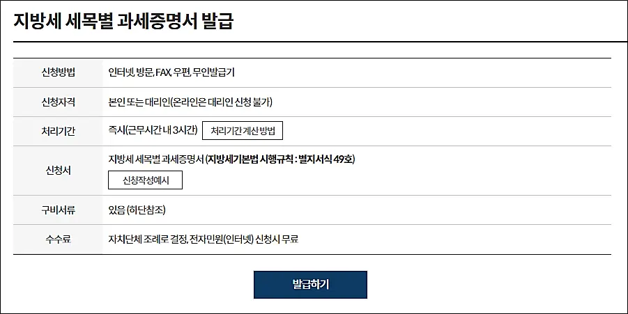 지방세-세목별과세증명서-정부24-발급방법