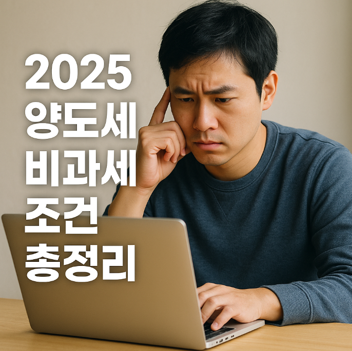 2025 양도세 비과세 조건 총정리