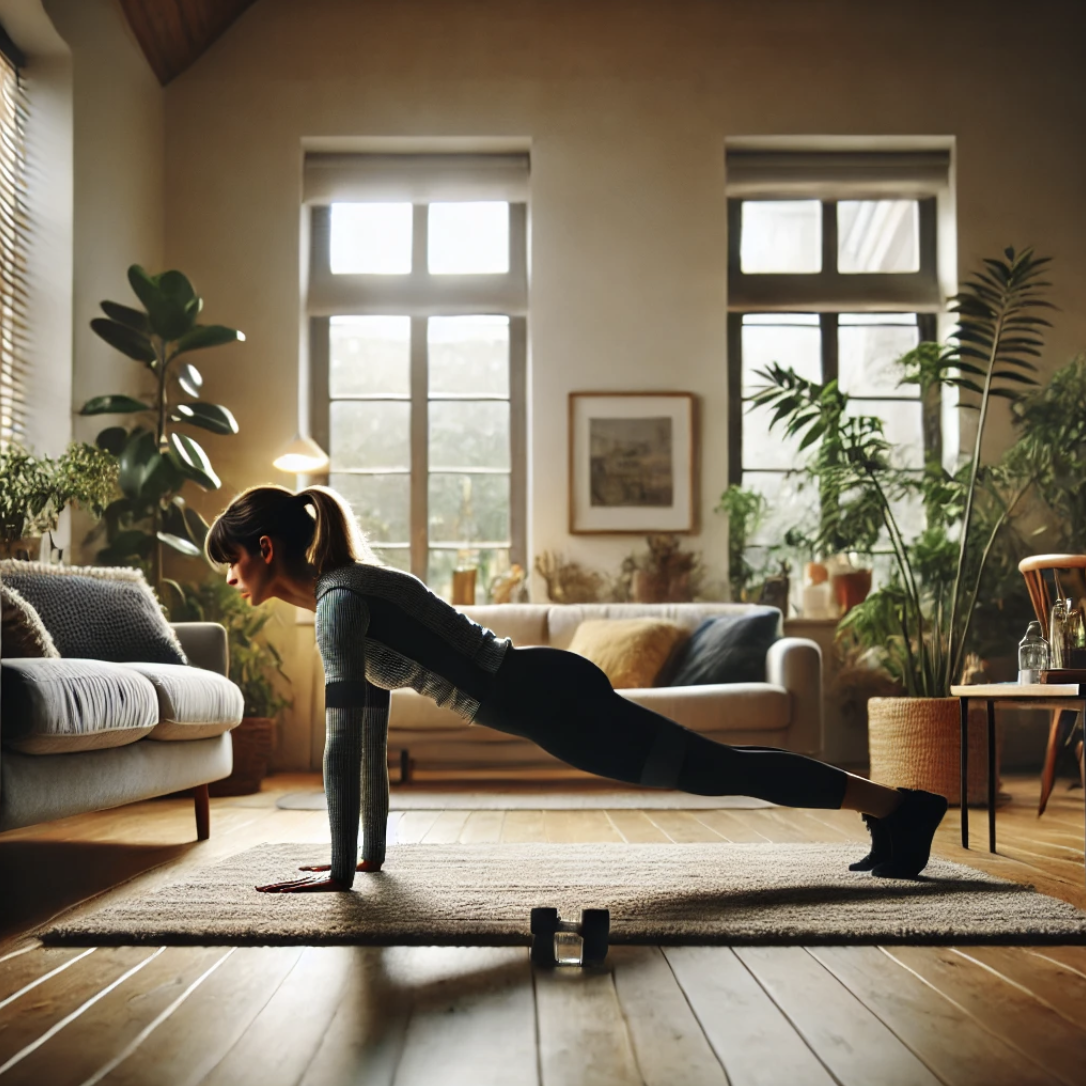 플랭크하는 여성