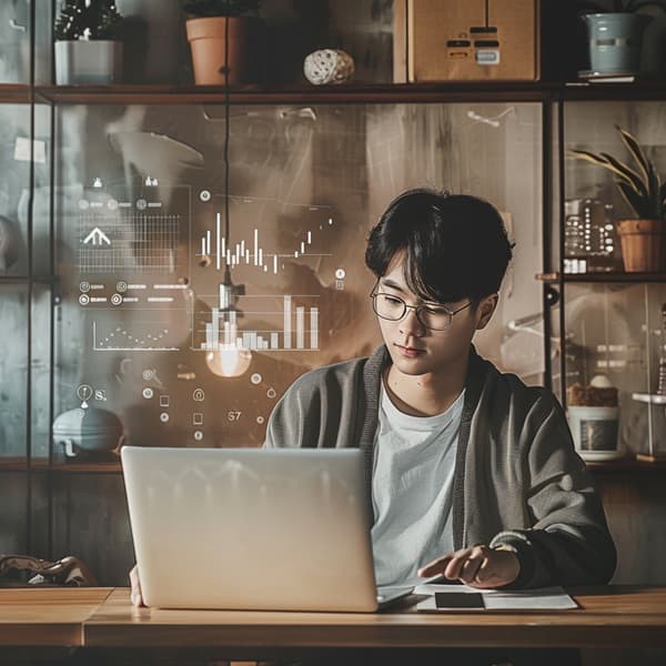 정보형 블로그 콘텐츠 작성 장면을 시각화한 이미지