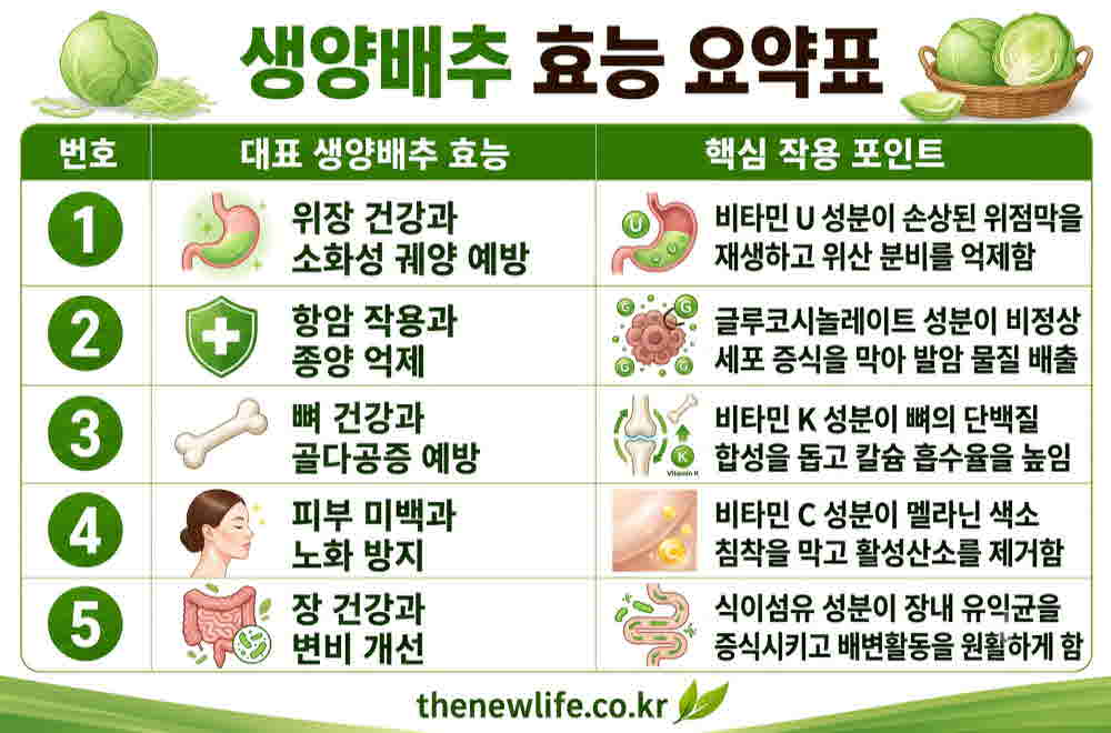 생양배추 효능 요약표