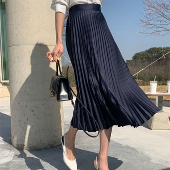 7color 여자 여성 롱 플리츠 스커트 주름 치마 봄 여름 가을 겨울