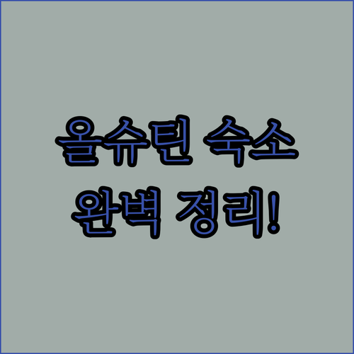 올슈틴 가족 여행 숙소 분석 수영장 ..