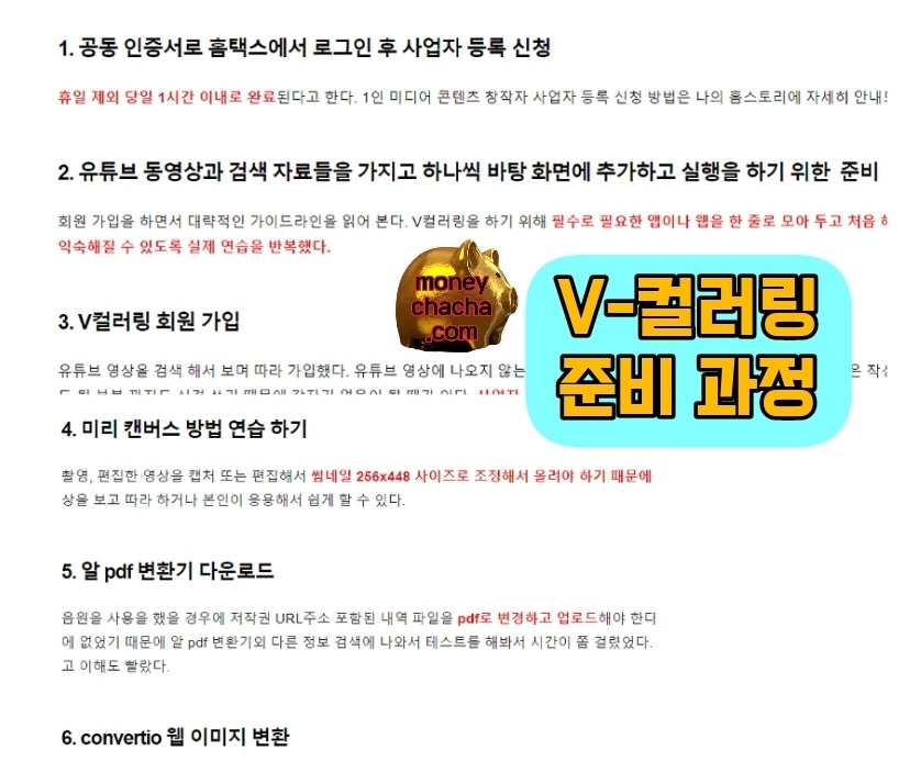 V-컬러링 준비 과정