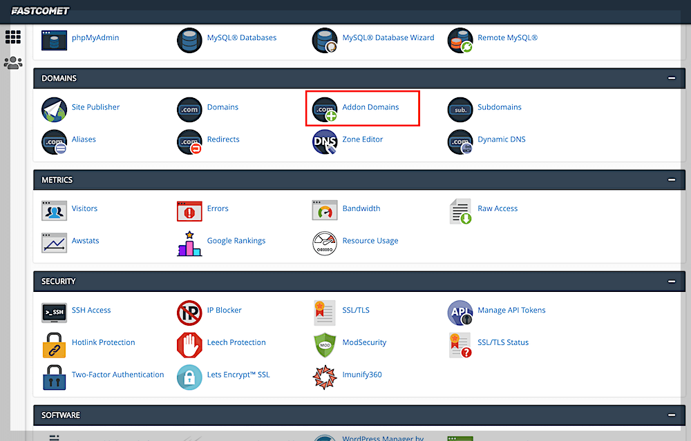 패스트코맷(fastcomet) 다른 도메인 연결7