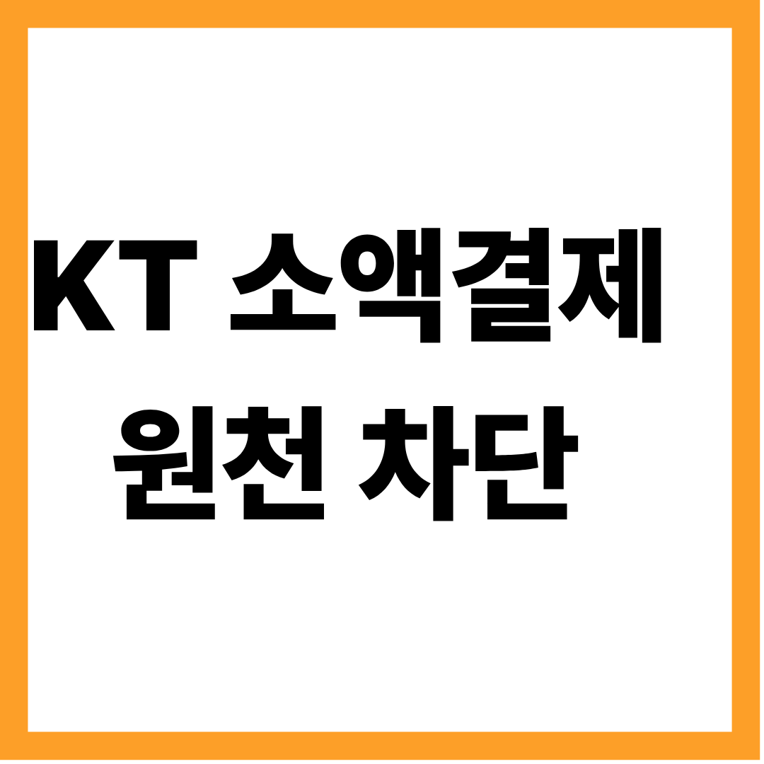 KT 소액 결제 원천 차단