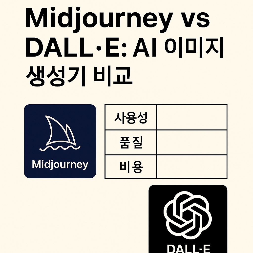 Midjourney와 DALL·E AI 이미지 생성기 비교표