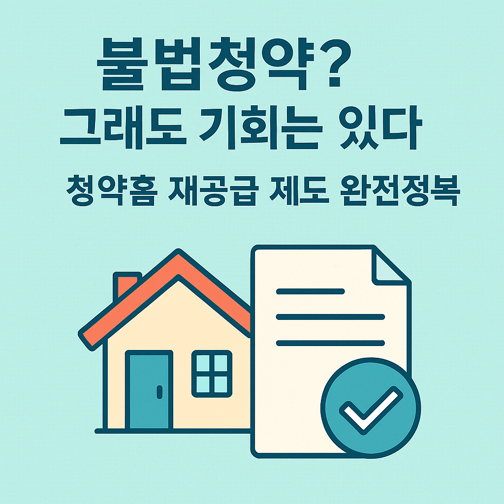 불법청약에도 재공급 기회가 있다는 메시지를 담은 청약홈 일러스트 썸네일