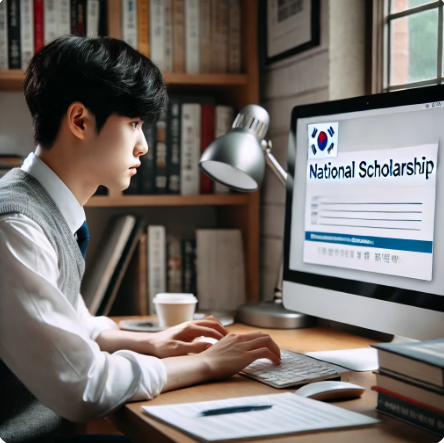 국가장학금을 신청하고 있는 학생의 이미지