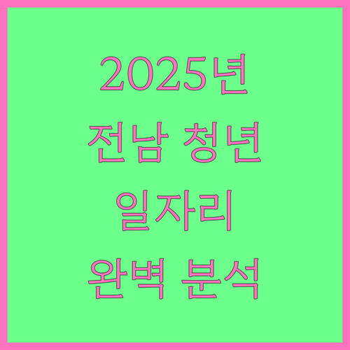 2025 전라남도 청년 일자리 지원 ..