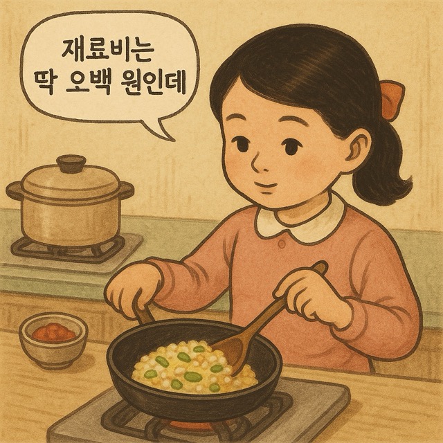 500원으로 요리하는 여자 어린이