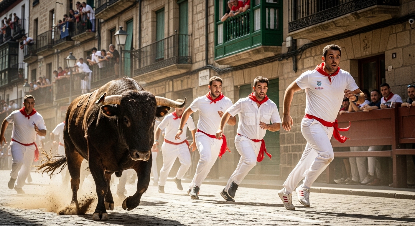 불런: 소 떼를 피해 달리는 사람들