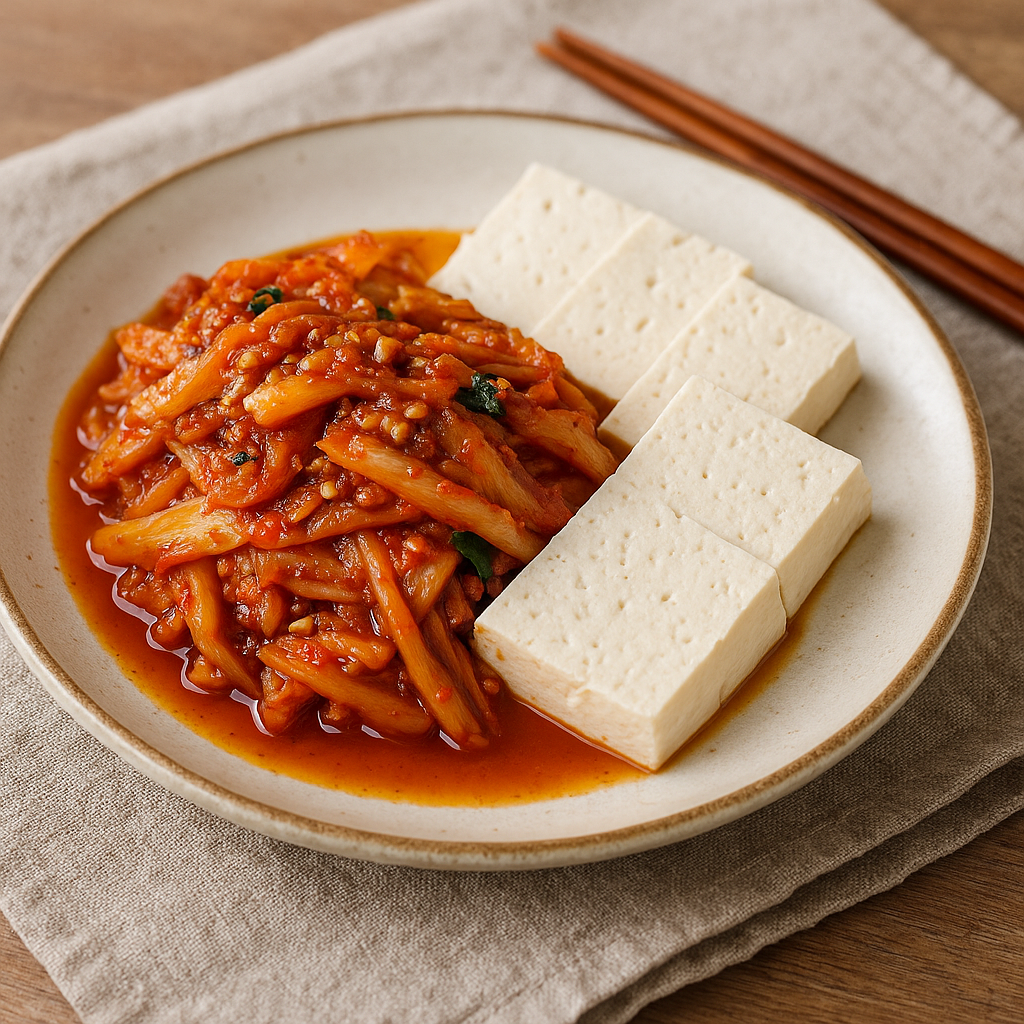 5️⃣ 두부김치 비건 버전 🥢 — ‘고기 없이도 맛있다’의 정석