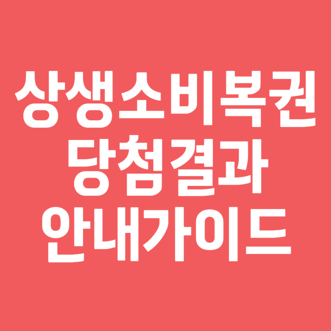 상생 소비복권 당첨 안내
