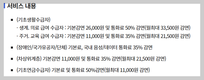 65세 이상 통신비 할인 금액 최신