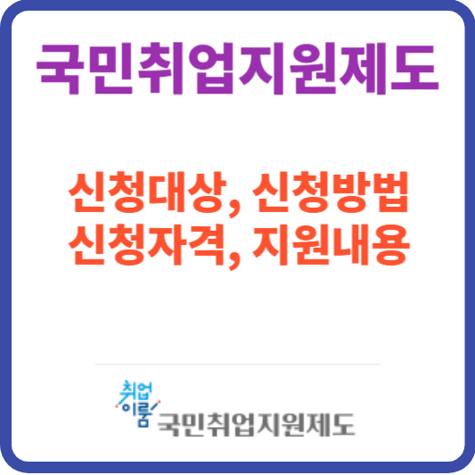 국민취업지원제도(265만원지원) 신청방법 지원대상 지원내용