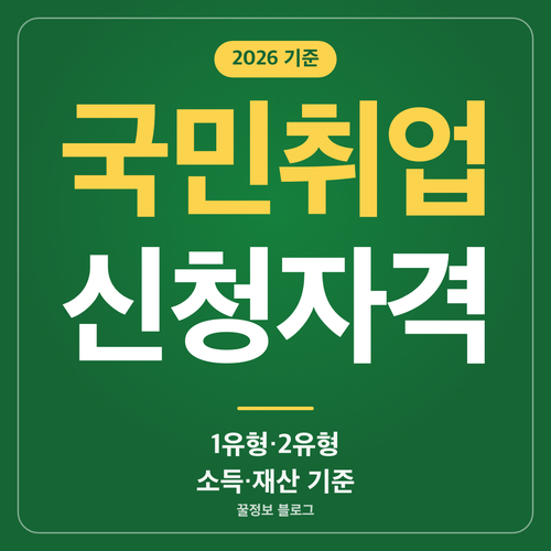 국민취업지원제도 신청자격 1유형 2유형 소득 재산 기준 썸네일
