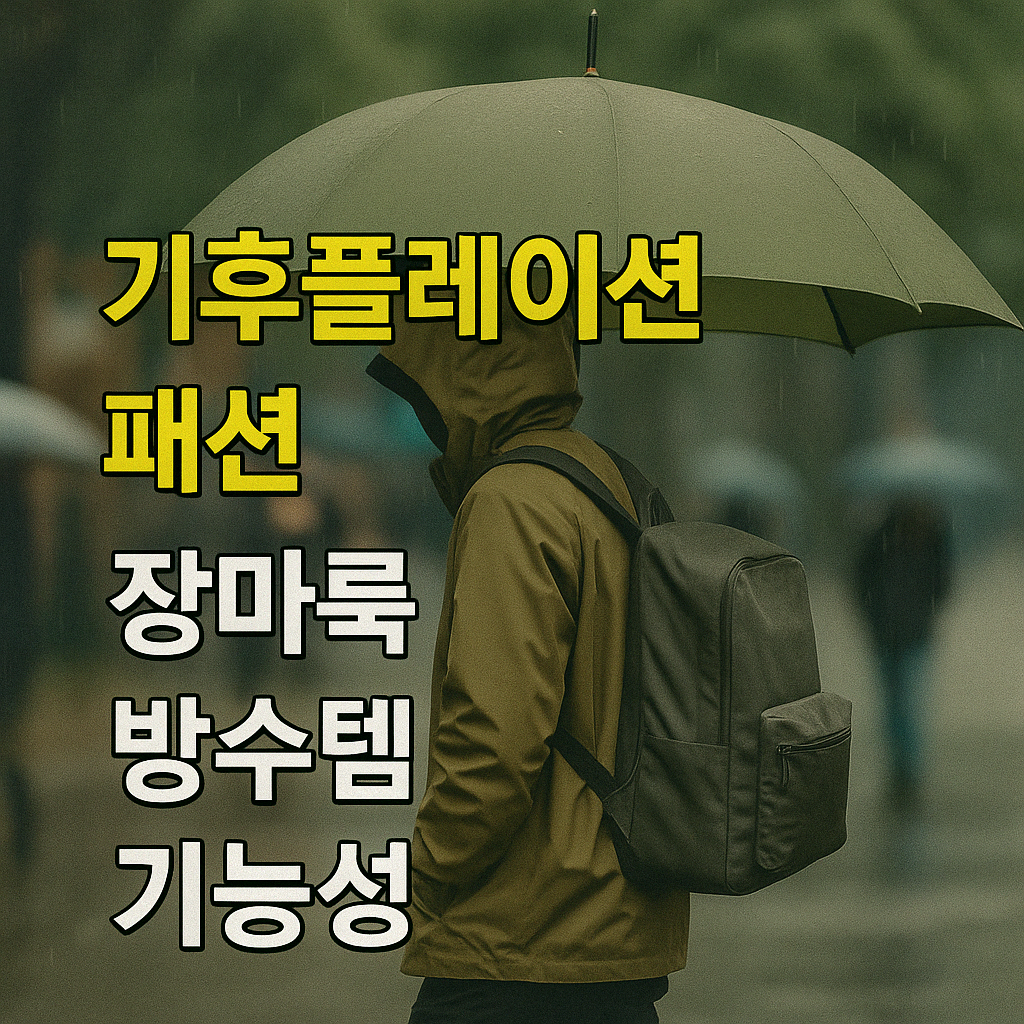 기후플레이션 패션 (장마룩, 방수템, 기능성)